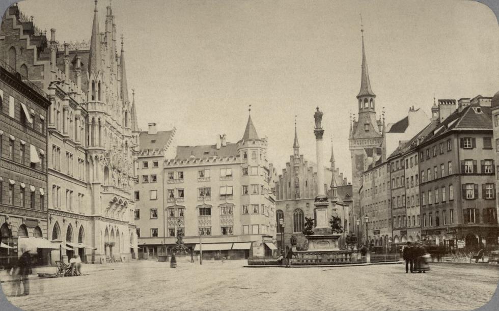 Marienplatz Mariensäule 1880