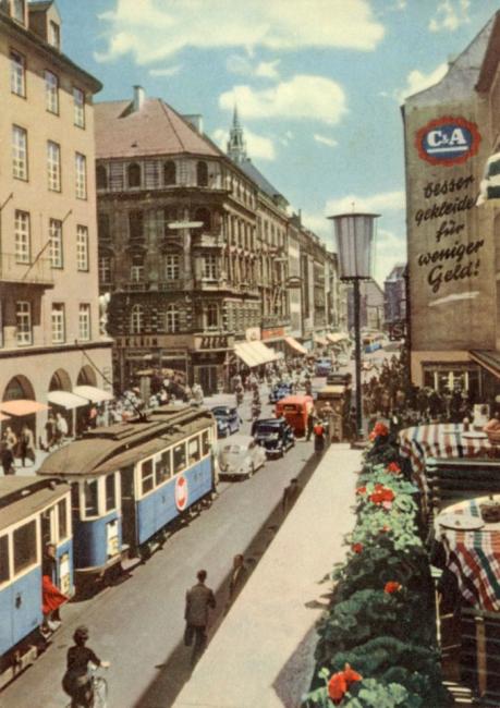 Kaufingerstraße Richtung marienplatz 1960